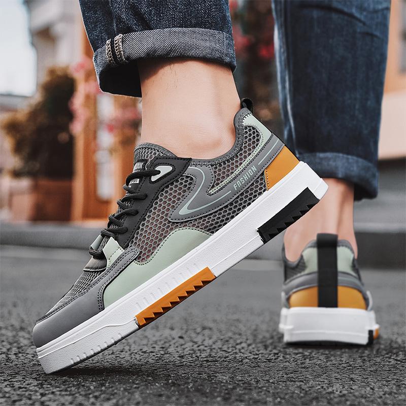 

2025 shoes men s summer breathable thin hollow mesh mesh sports board shoes low top fashion trend men s shoes 39