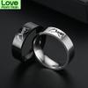 Aoney Buchstabe Edelstahlringe Hand in Hand Liebe Anillos Para Pareja Retro Für Frauen Geschenkringe Männer RingVintage Ringe