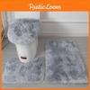Tie Dye Non Slip Mat Fluffy Plush Bathroom Toilet Seat Cover Carpet 3 Set Piece