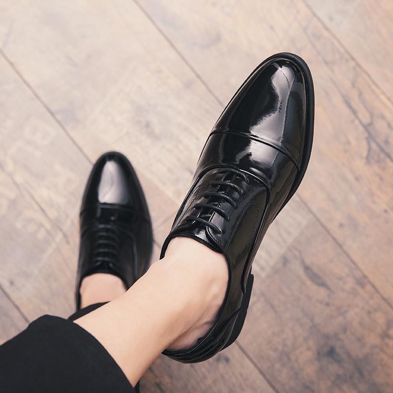 Модные черные лакированные туфли класса люкс — фото 4