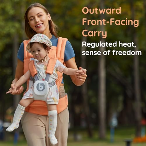 Babubu. Porta-bebê, Virado para a frente, Multifuncional, para Bebês de 1 Mês a 2 Anos, com Estrutura Autoportante, Assento, Cinto de 5 Pontos, Respirável M