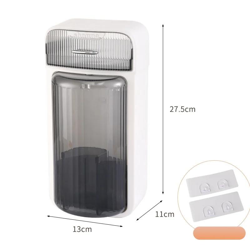 

Настенный вращающийся ящик для хранения, многофункциональный косметический органайзер для кистей для макияжа, помады, ванной, пылезащитный стеллаж для хранения серый