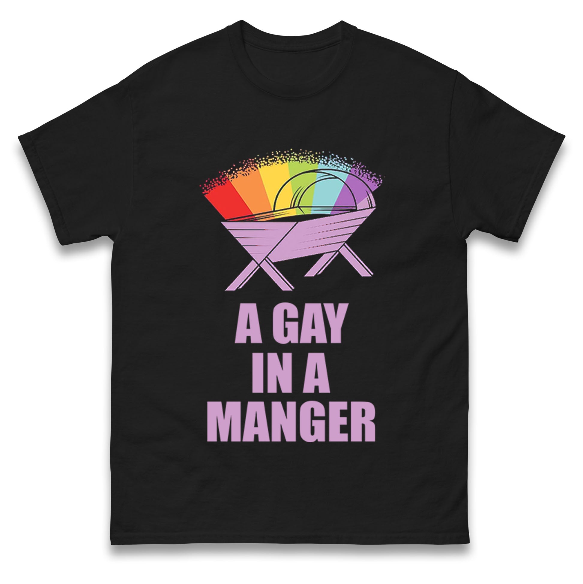 

A Gay In A Manger Christmas T Shirt Tshirt Mens Womens Unisex Tops Tees M