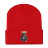 European and American New Autumn and Winter Hats, Women's Bear Printed Knitted Hats, Sleeves, Outdoor Warm Wool Hats, Men