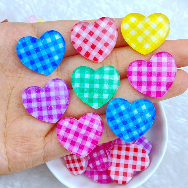 

10Pcs New Cute Resin Mini 20*23mm Heart-Shaped Series Flat back Scrapbooking DIY Jewelry Craft Decoration
