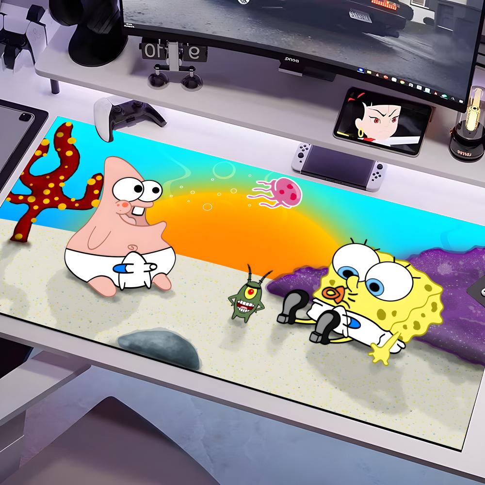 P-Patrick S-Star Mouse Pad Multiple Sizes Large Square Computer Office Game Table Mats Rubber Anti-slip Mousepads