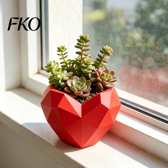 Pot de fleurs anti-stress en forme de cœur géométrique, Pot de fleurs décoratif pour intérieur, extérieur, jardin, Balcon créatif Amour Maison