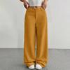 Corduroy Pants For Women Casual Elastic Waist Straight Leg Pants Loose Comfy Trousers With Pockets