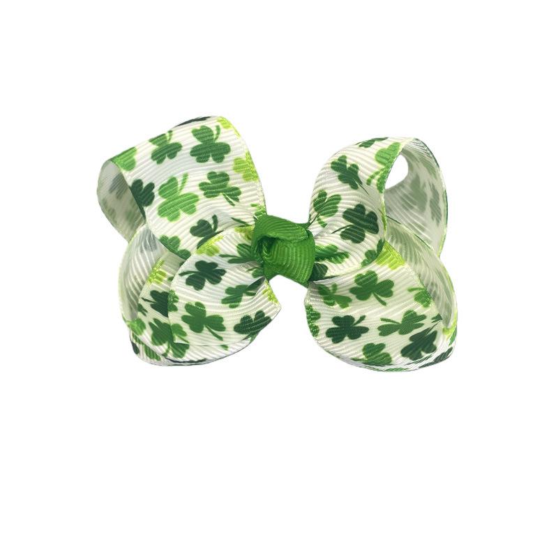Green Shamrock St. Patrick's Day Handmade Children's Bow Hair Clip