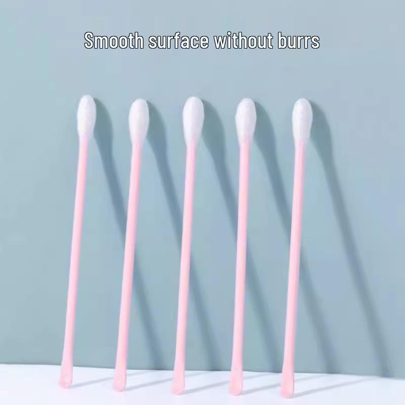 Dual-Use Ear & Makeup Swab: Two-in-One Cotton Ear Pick with Small Head, Double-Headed for Adults