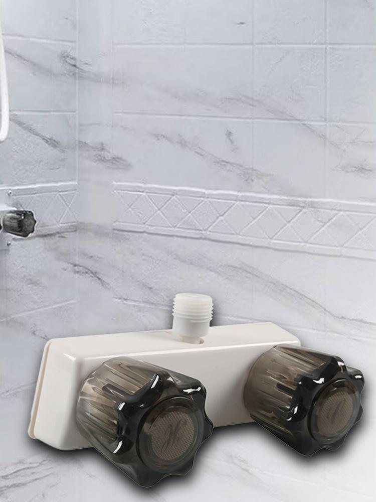 RV/Motorhome Shower Faucet Valve Diverter with Dual Knobs Bathroom Shower Mixing Valve Control for RV Camper Van Travel