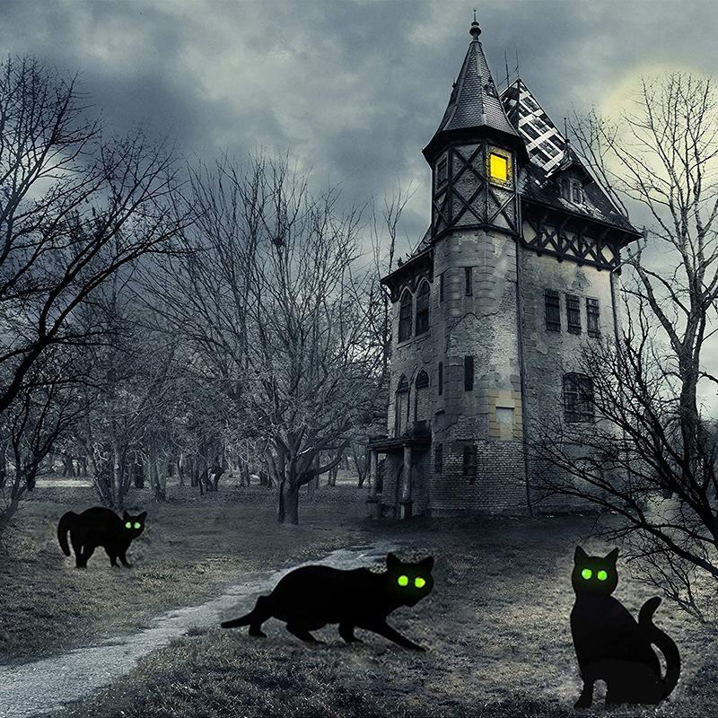 3 stücke Simulation Schwarze Katze Dekoration Zeichen Halloween Thema Karte Outdoor Garten Yard Decor Requisiten