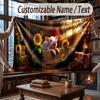 Floral Garden Theme Throw Blanket Custom Name Text Personalized Blanket Soft Cozy Blanket for Home Sofa Bed