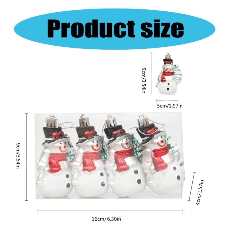 5Pack Christmas Decorations Snowman Pendant Hanging Ornament Festival Home Decors Tree Hangings Seasonal Holiday Props