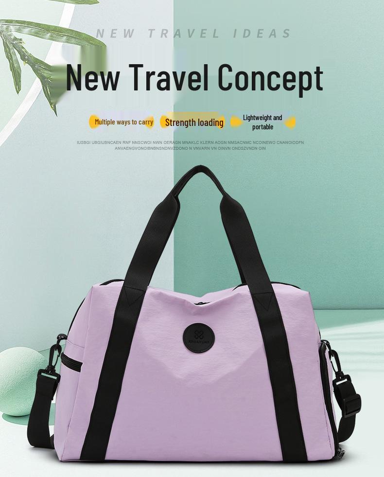 Large Capacity Travel Handbag with Dry/Wet Separation, Shoe Compartment, and Sports Fitness Storage