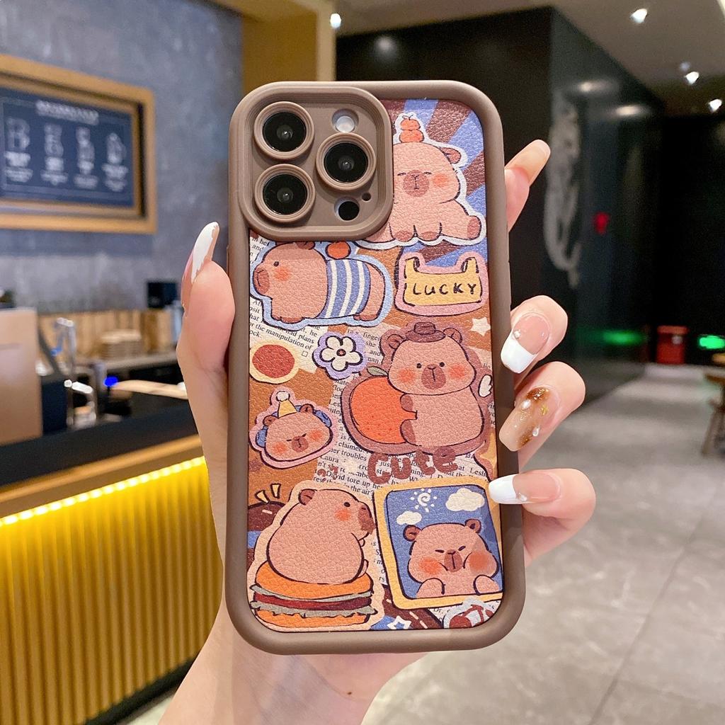 Applicable To OPPO Reno16Pro Cartoon Mobile Phone Case A6X Bear Sticker A78 Protective Case A6 Hand Rope