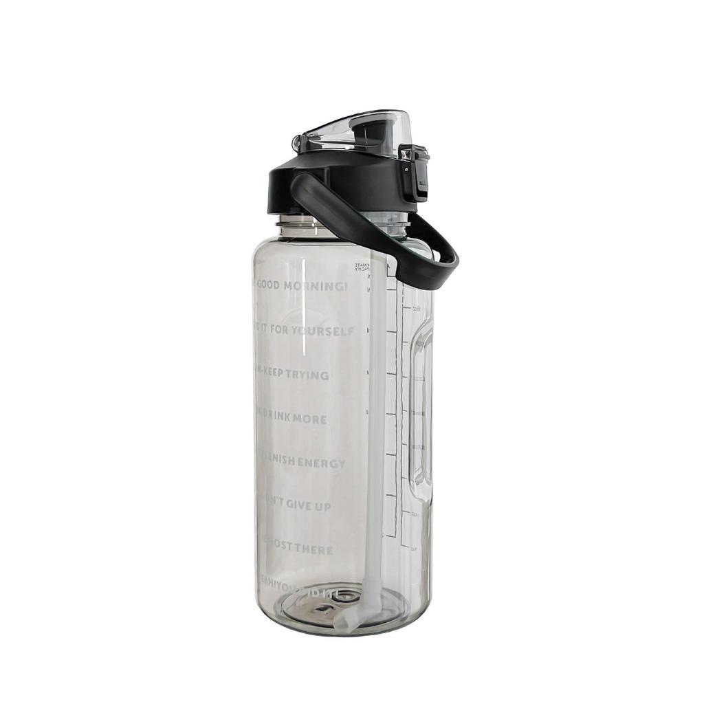 Large Capacity Sports Water Bottle with Straw - Portable PC Plastic Cup for Fitness and Cold Drinks