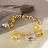 Light Luxury Two-color Malaysian Peach Heart Bracelet