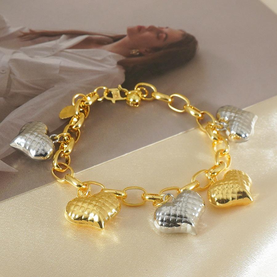 Light Luxury Two-color Malaysian Peach Heart Bracelet