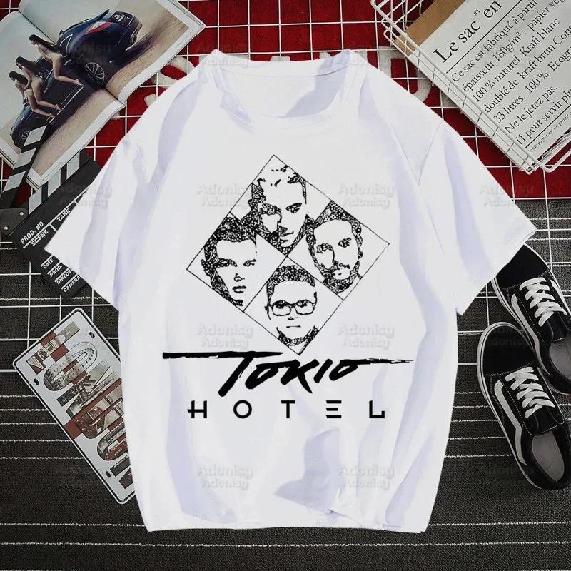 Tokio Hotel Group Musik Harajuku Herren T-Shirts Tees Shirt Tops Design Kurzärmelig Y2K Ästhetik 90er Anime T-Shirt