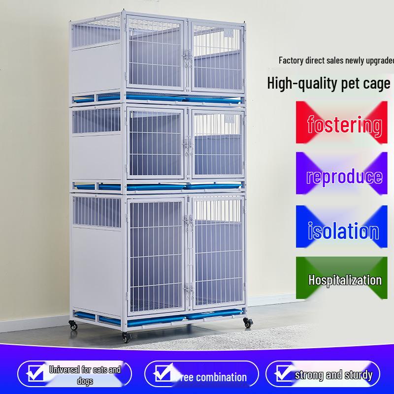 Multi-Tier Galvanized Pet Cage for Boarding, Breeding & Hospitalization