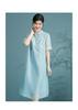 New Chinese Style Silk Dress with Embroidered Organza and Mulberry Silk for Summer