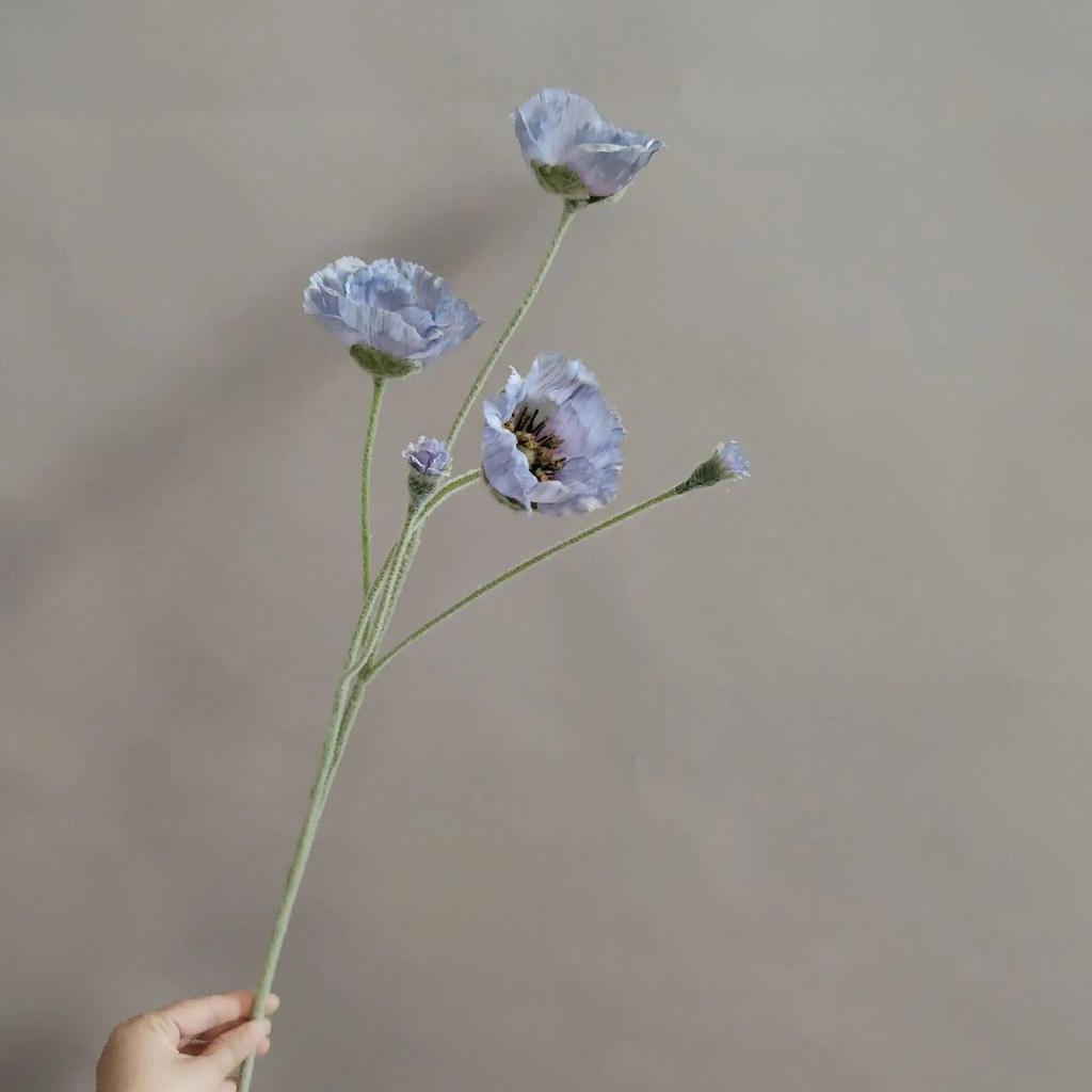 Artificial Flowers Long Stem Fake Poppy Silk Flowers Housewarming Garden Home Table Wedding DIY Wedding Party Bouquet Decoration