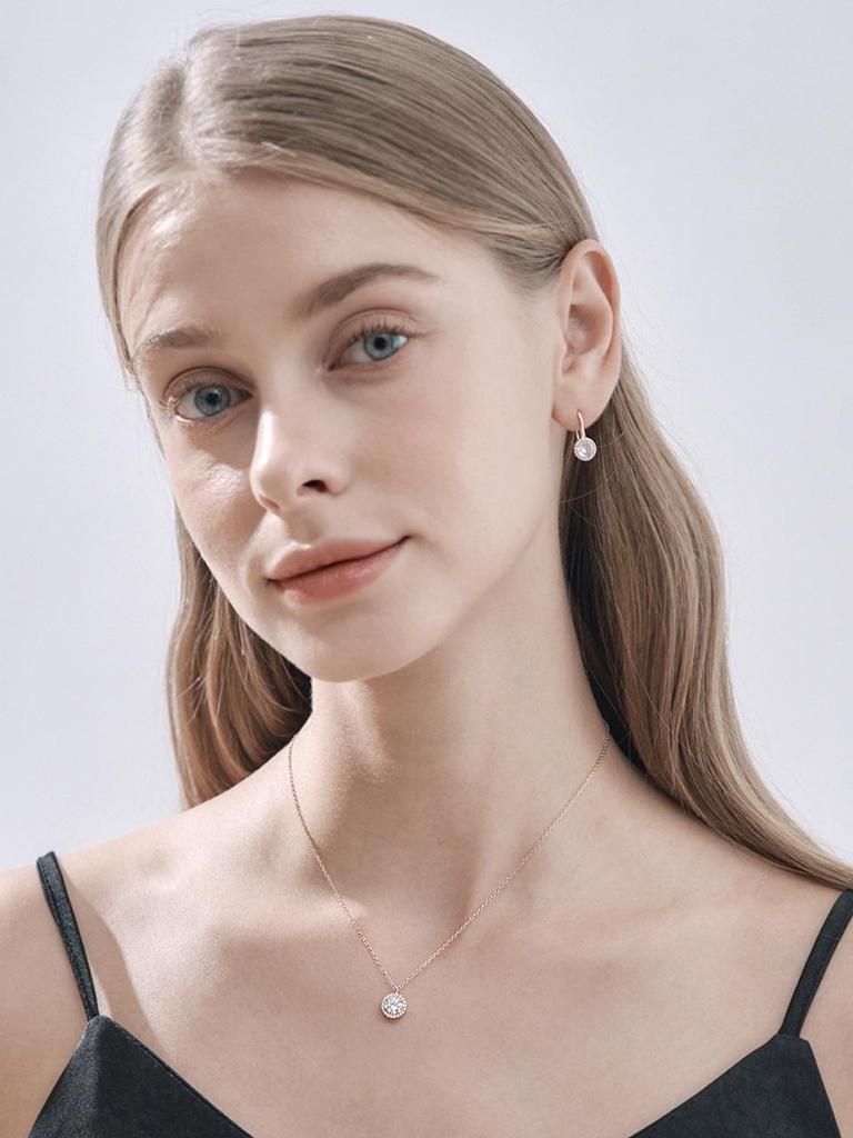 [ELLE Jewelry] 14K Circle Cubic Drop Earrings (Gold Plated) ELGPEE504