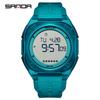 SANDA 6303 Daily Fashion Men's Digital Watch TPU Strap ABS Case Waterproof Casual Sporty Male Multifunction Timepiece Clock Gift