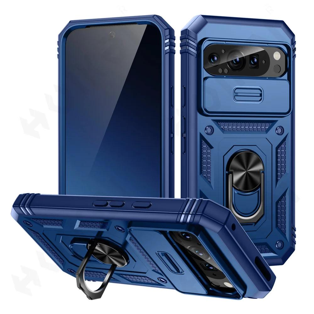 Protective Cases for Google Pixel 9 8 6 Pro with Slide Camera Protector 2 In 1 Phone Case with Kickstand Cover Funda Pixel Shell