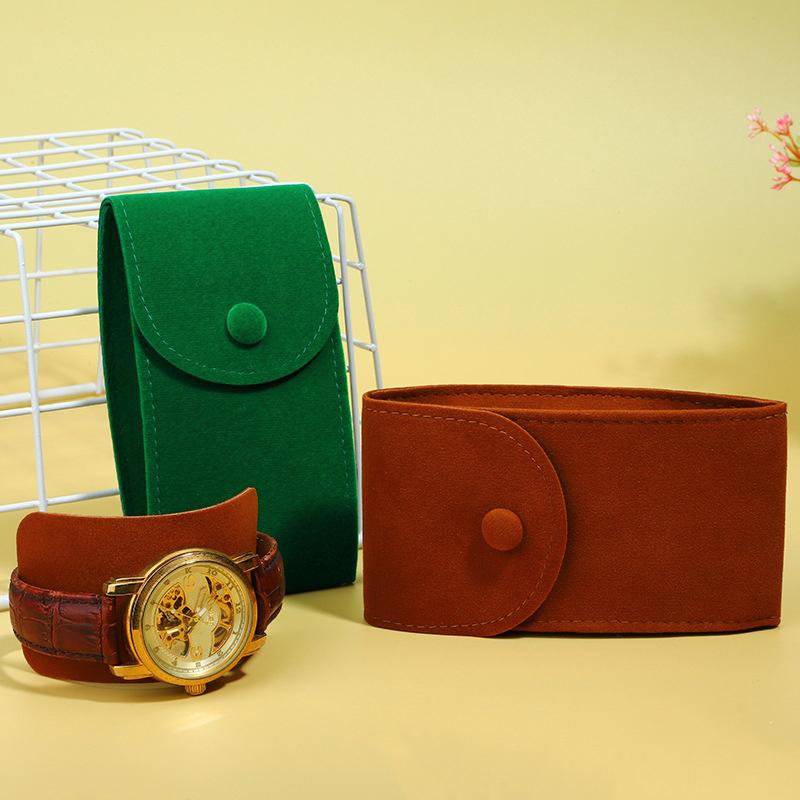 Velvet Snap Watch Soft Storage Bag Flannel Men Women Travel Case Portable Ring Necklace Bracelet Organizer Gift Packaging