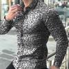 Herrenmode Hemd mit Blumenmuster, Slim Fit, Langarm, Knopfleiste, Umlegekragen