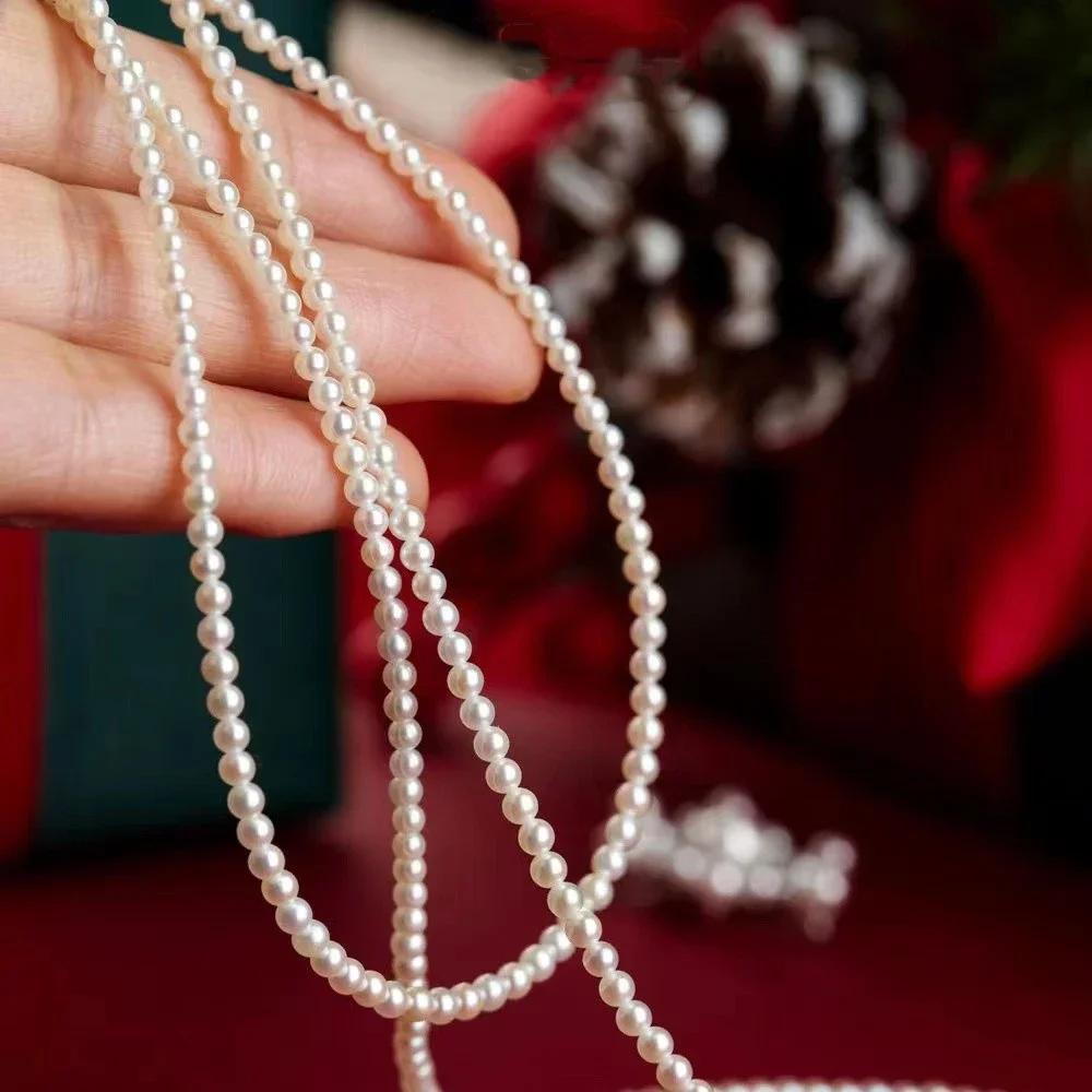 Trend 4/6/8mm Weiße Perlen Choker Halskette Schlüsselbein Kette Für Frauen Klassisch Elegant Hochzeit Hals Schmuck Liebes Anhänger Geschenk