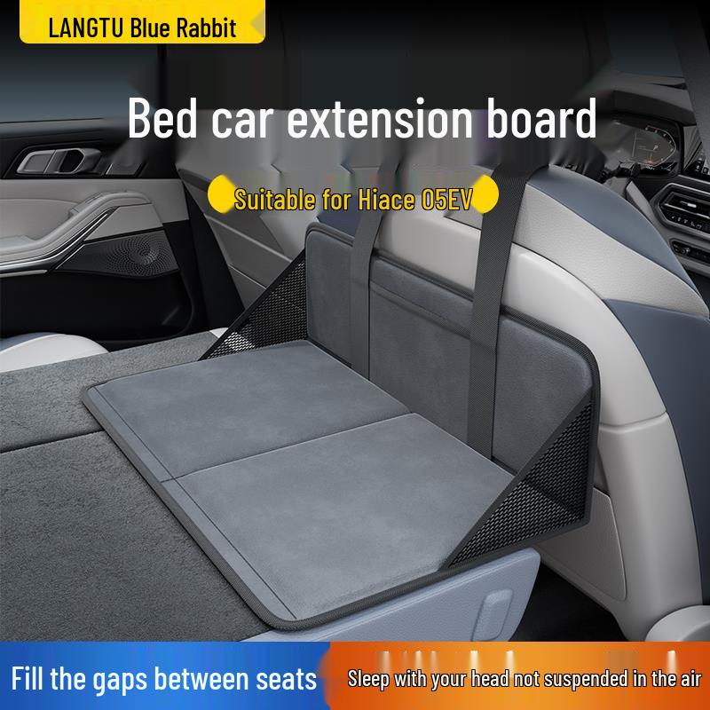 Blue Grid Rabbit Bed Extension for BYD Sea Lion 05EV Camper Van: Rear Seat Sleeping Pad