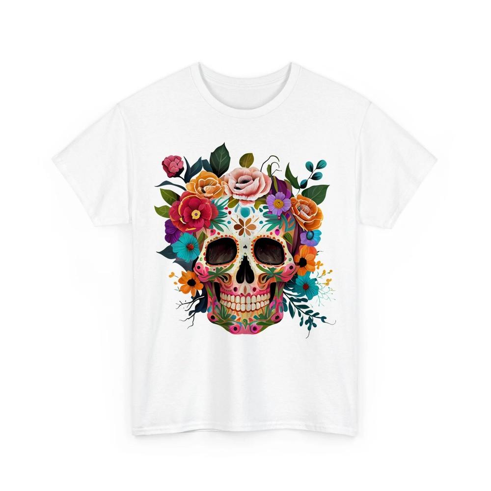 Sugar Skull Shirt Day of the Dead Dia De Los Muertos Mexican Calavera Tee Unisex T-Shirt XXL