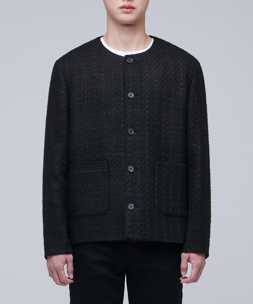 Musinsa Standard Round Neck Tweed Jacket [Black]