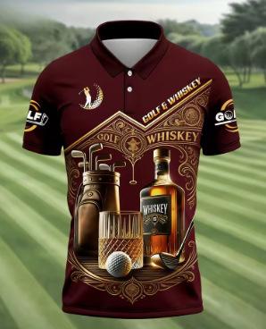2026 New Men's Casual Sports Short-sleeved Fun Golf Pattern Printed Sports Casual Breathable Polo Shirt