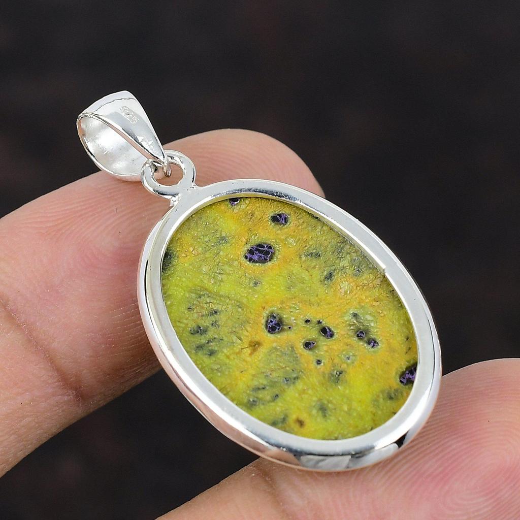 Stichtite hänge äkta ädelsten smycken 925 sterling silver hänge Handgjorda hänge Designer smycken present till vän Stichtite smycken