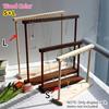 Wooden Double-Row Jewelry Display Rack Elegant Jewelry Organizer with Hooks for Necklaces Bracelets Earrings Rings Space-Saving