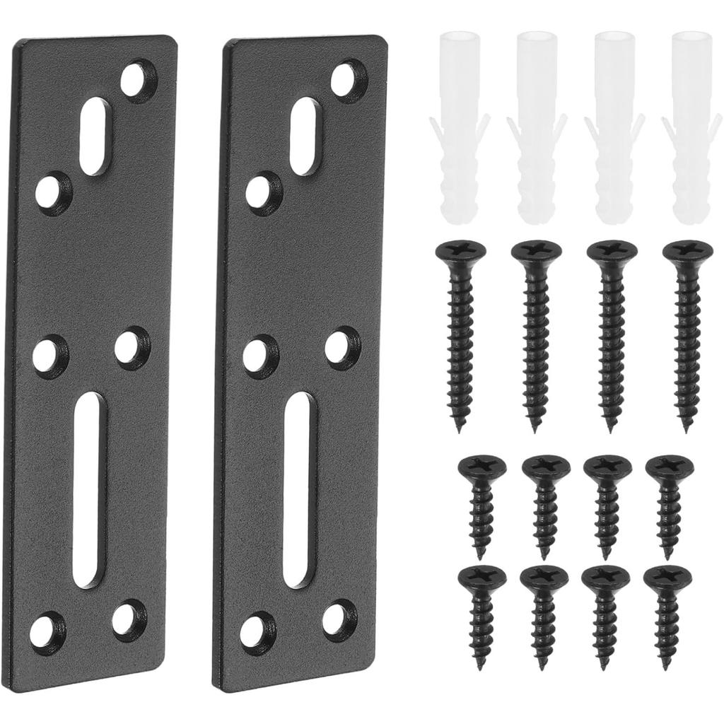 Heavy Duty Straight Steel Flat Bracket 2Pcs Metal Mending Plate Reinforcement Repair Plate with Screws for Furniture Fixing