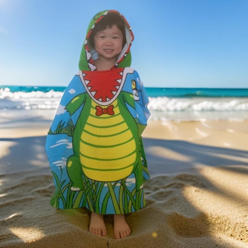 Children's Microfiber Hooded Bath Towel Cloak - Quick-Dry & Absorbent