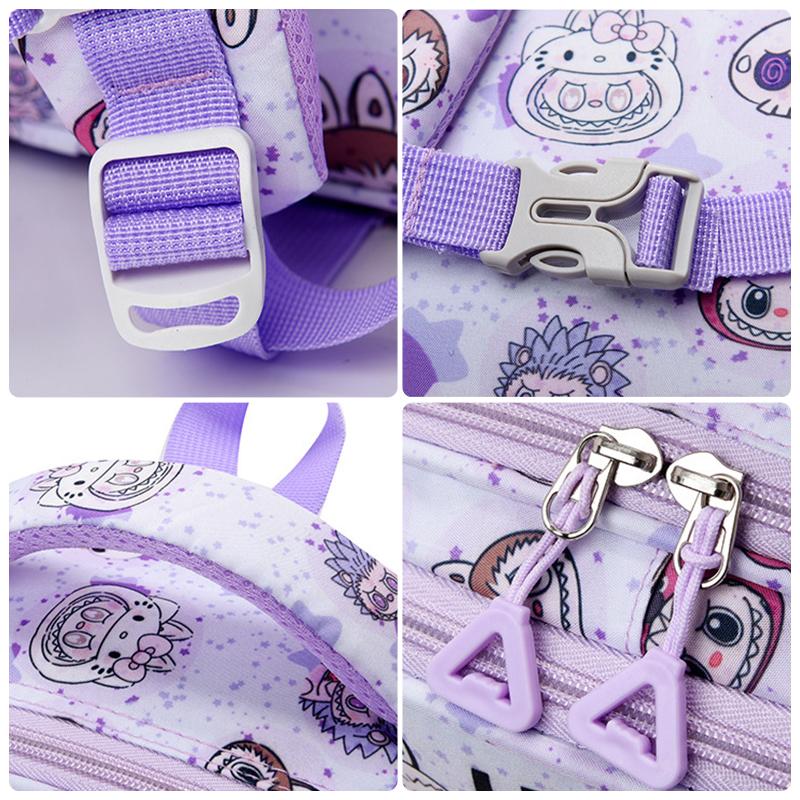 LABUBU Školní taška Školní batoh Lehký Snížení zátěže Ochrana zad a Velkokapacitní Dětský školní batoh pro 1.-6. třídu