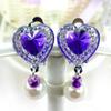 Fancy Children's Ear Clip Earrings Princess No Pierced Female Fake Love Flashing Diamond Jewelry Accessories for Women Gifts