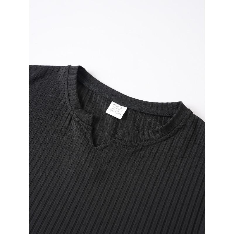 Men's New Spring Fall Slim Fit Vertical Striped V-Neck T-Shirt, Fashion Casual Sports Long Sleeve Tops