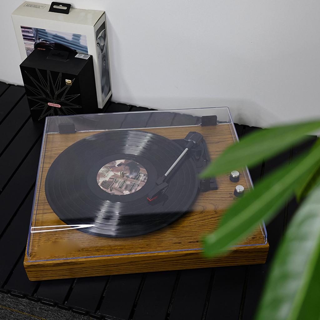 Retro Vinyl Record Player LP Turntable Portable Record Player Vintage Gramophone 3 Speed BT5.0 Wireless Speakers Line