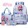 4Pcs/set K-Pop Demon Hunters Printed Backpack Handbag Pencil Case 750Ml Water Bottler for Teenager Boy Girl Large Capacity Waterproof Schoolbag