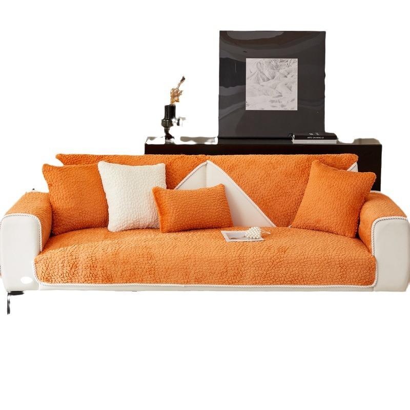 Stone Fleece Sofa Cushion Winter New Thickened Warm Seat Cushion Non-Slip Plush Sofa Towel High-End Full Cover Cloth