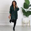 Stylish European & American Sequin Shirt Dress