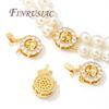 18K Gold Plated Brass with Zircon Round Clasps For Jewelry Locks For Bracelets,Safety Clasps Accessories DIY Necklace Findings