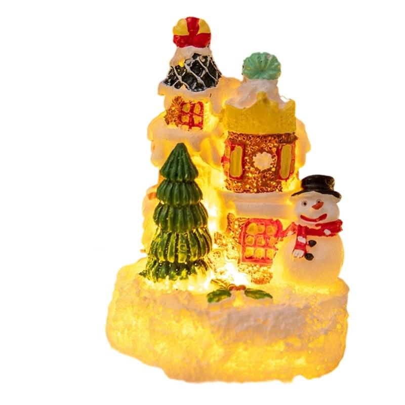 Miniature Gingerbreads House Shatterproof Resin Christmas Village Accessory For Kids Family Holiday Decoration